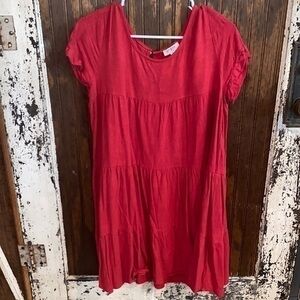 Umgee red ruffle dress
